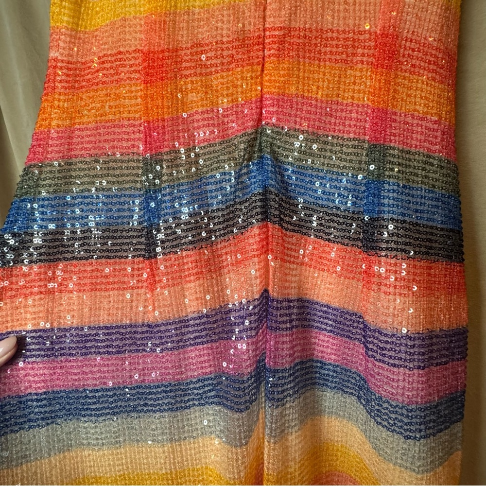 Rachel Roy Rainbow Striped Sequin Bodycon Dress - Women Size‎ S - Picture 5 of 9